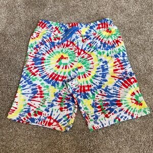 Lands' End Tie-Dye Athletic Pull-On Shorts w/pockets Large Boys 10/12 NWT